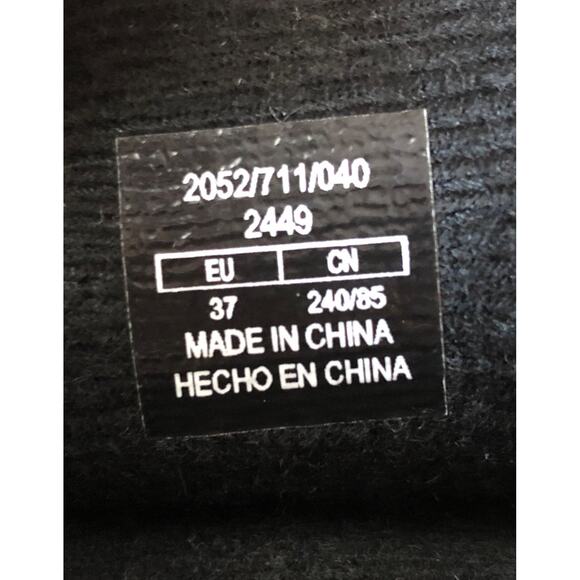 Zara Black Low Heel Quilted Rubberized Tall Boots size 6.5 - Picture 11 of 12